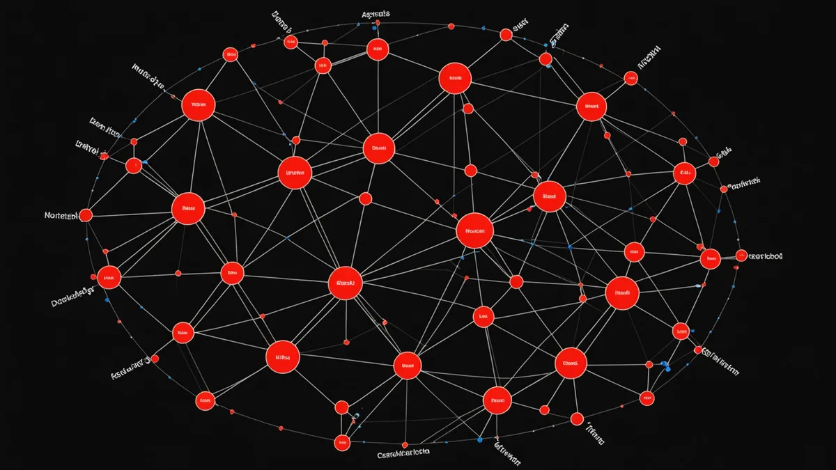 Network reachability graph — nodes connected by directed paths showing lateral movement potential