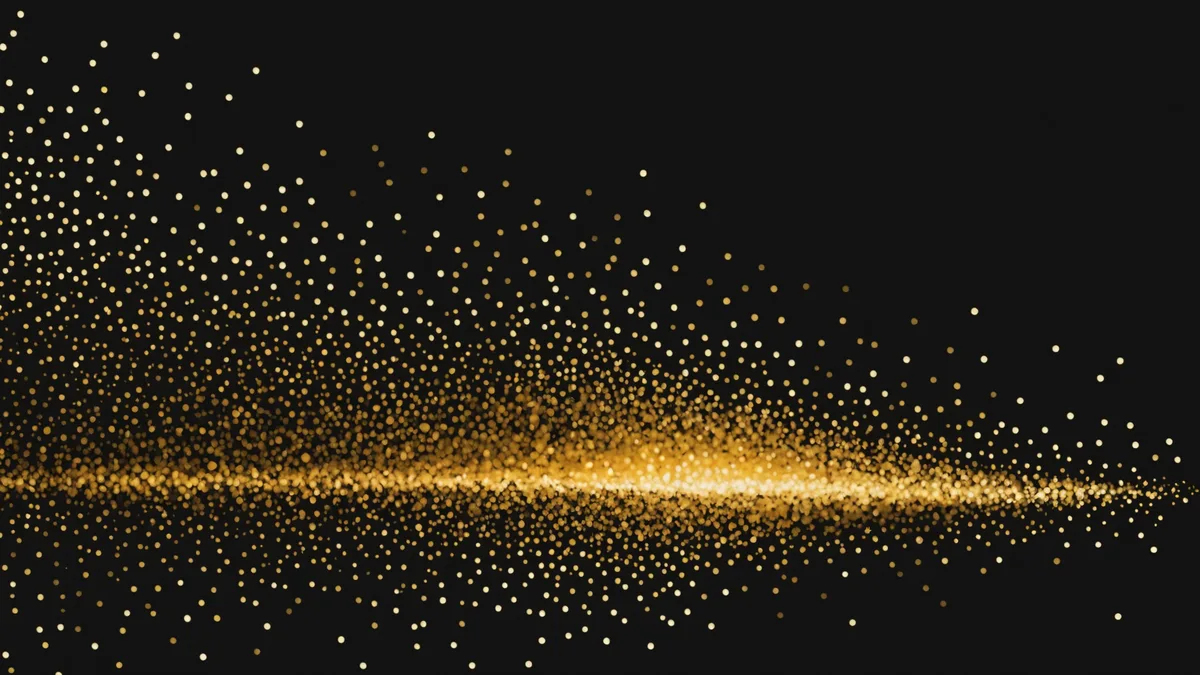 Abstract representation of vulnerability noise — a flood of data points collapsing into a small focused cluster