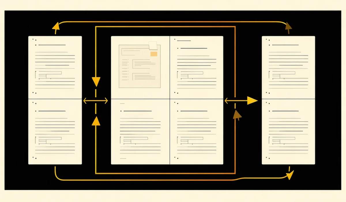 Abstract visualization of automated questionnaire response generation from an evidence library