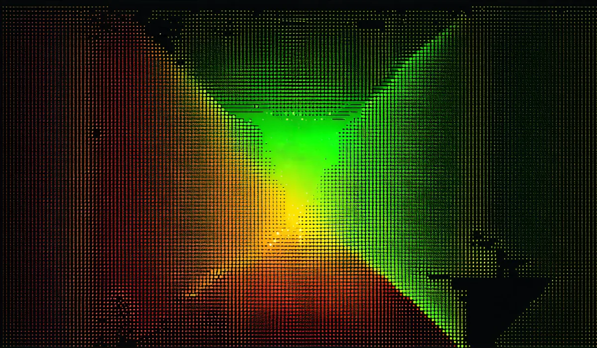 Abstract risk scoring matrix visualization with colored risk level zones