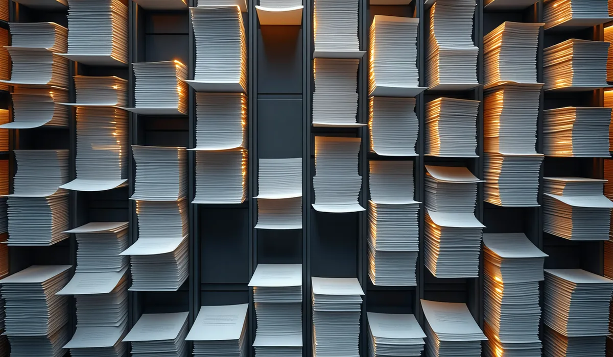 Abstract visualization of vendor document intake and security review workflow